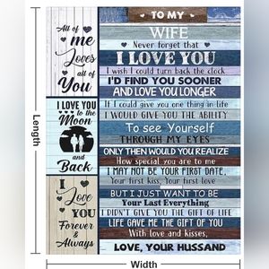Gifts to My Wife Blanket  50" x 40" Throw Blanket...